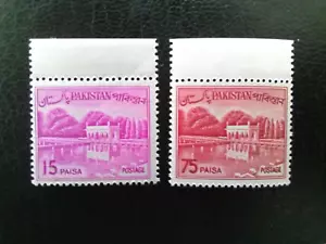 PAKISTAN MNH STAMPS 1962-70 SHALIMAR GARDENS 15 & 75 PAISA SG176A & 180. - Picture 1 of 2