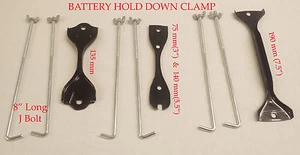 UNIVERSAL RETAINING HOLDING CLAMP BATTERY HOLDER TIE DOWN CAR BOAT MOTORBIKE - Picture 1 of 4