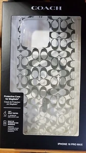 Nueva Funda Coach iPhone 16 Pro Max MagSafe Signature C color negro y gris ombré - Imagen 1 de 2