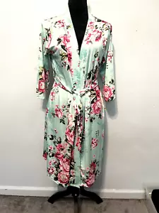 Bata de Maternidad Little Adam & Eve Turquesa Floral Poliéster Azul Manga 3/4 Talla M/L - Imagen 1 de 8