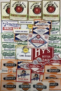 Soda Label Country Club Yankee Doodle Howdy Hy’s Innisfallen Pioneer Lot 50 #B - Picture 1 of 24