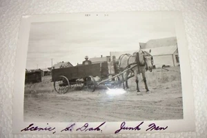 Vintage 1956 Real Photograph The Junk Men & Horse & Wagon Scenic SD South Dakota - Picture 1 of 4