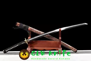 Hermosa espada de combate afilada Shinken Katana funcional de batalla hoja de acero doblada - Imagen 1 de 15