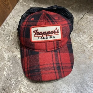 Legacy Red & Black Flannel Wool & Nylon Trucker Hat SnapBack, Trapper’s Landing - Picture 1 of 6