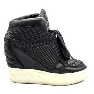 ASH Azimut Womens Black Leather High Top Booties Shoes Size US 5.5 EU 36 - Picture 1 of 10