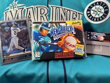 🔥 KEN GRIFFEY JR’S WINNING RUN SNES 1996 WITH CUSTOM SNAPLOCK CASE & JUMBO CARD
