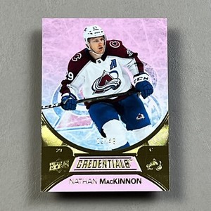 2021-22 UD Credentials #4 NATHAN MACKINNON Pink Parallel #12/49 SP - Avalanche C