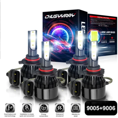 For Scion tC 2005-2008 - Bright 9005 9006 LED Headlight Bulbs High & Low Set 4 - Image 1 of 4