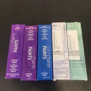 Lot Hair color Wella Color Charm Paints Tube Purple  Blue Mint green Blonde Ion - Picture 1 of 11