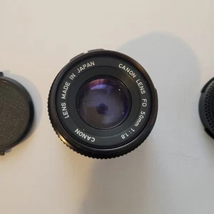 Canon FD 50mm 1:1.8 Film Camera Lens with both lens Caps Made in Japan - Picture 1 of 8