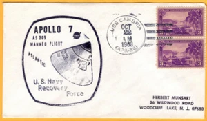 Space: Apollo 7 October 22 1968 USS Cambria APA 36 SARS, Black - Picture 1 of 1