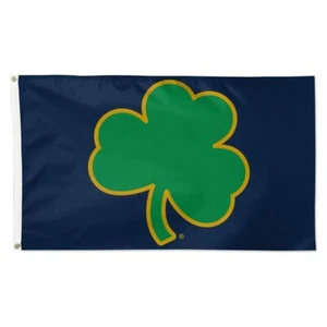 NOTRE DAME FIGHTING IRISH SHAMROCK 3'X5' DELUXE FLAG NEW WINCRAFT 🍀 - Picture 1 of 1