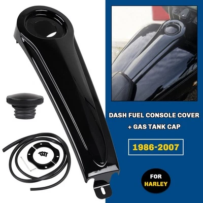 Black Dash Fuel Console + Gas Tank Cap For Harley Electra Road Glide FLHTC FLTR Foto 1 de 4