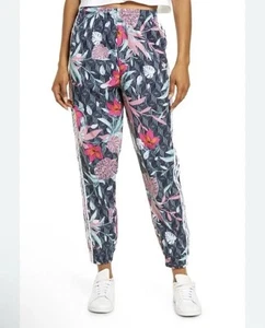 Her Studio London Tropical Floral Track Pants Adidas Nylon Joggers Sz S - Picture 1 of 15