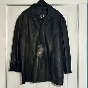 Calzaiuoli Italy schwarze Lederjacke Neu mit Etikett Größe 58 Made in Florence - Bild 1 von 8