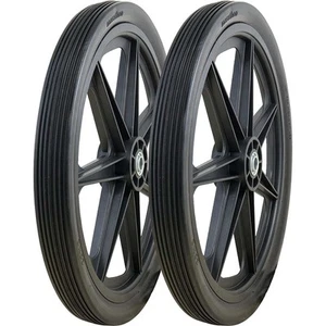 Marathon 92001 Flat Free Ribbed Garden Cart Tire on Rim 20x2 Pack of 2 - Picture 1 of 6