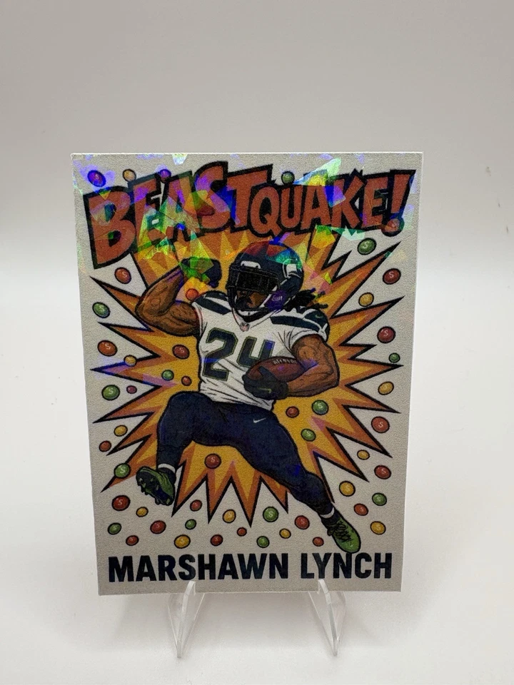 Tarjeta personalizada Marshawn Lynch Beast Quake Seahawks Skittles Foto 1 de 2