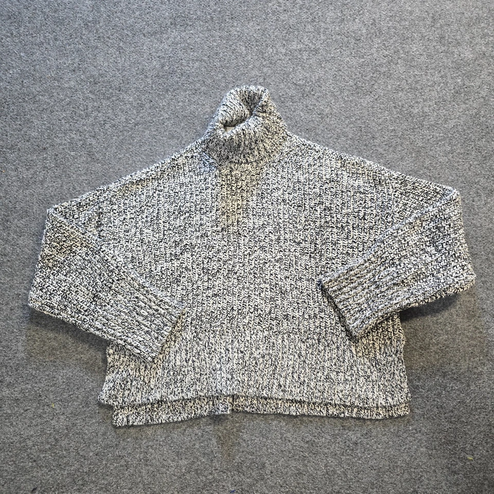 Suéter Madewell Mujer Talla Mediana Gris Tejido Cuello Alto Cuadrado Cápsula Informal Foto 1 de 4