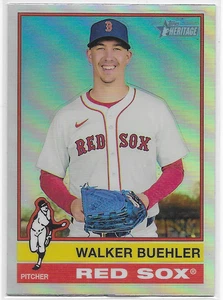 2025 Topps Heritage Chrome Refractors #416 Walker Buehler Boston Red Sox - Picture 1 of 2