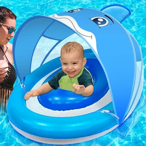  Dolphin Inflatable Baby Pool Float for Toddlers 6-36 Months with UPF50+ 4 Sta - Picture 1 of 12