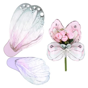 20pcs Butterfly Flower Wrapping Paper Bouquet 20" x 22" Plastic Purple Green - Picture 1 of 7