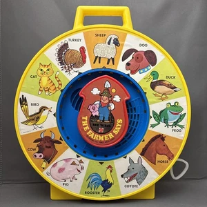 1983 Der Bauer sagt See N Say Mattell Bauernhoftier Zugschnur Kinder lernen FUNKTIONIERT - Bild 1 von 15
