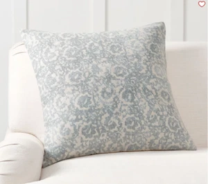 Pottery Barn Anna bedruckter Kissenbezug eingestellt 24 Zoll quadratisch mineralblau - Bild 1 von 11