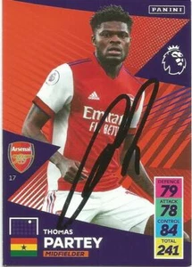THOMAS PARTEY SIGNED ARSENAL 2021/2022 ADRENALYN XL TRADING CARD+COA - Picture 1 of 1