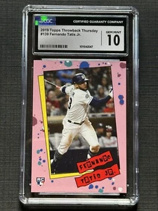2019 TOPPS THROWBACK FERNANDO TATIS JR. CYNDI LAUPER 139 SP 518 CGC 10 RC GEM - Picture 1 of 2