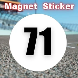 10" Diameter Round Circle Magnetic Autocross Number 71 Magnet 2pcs - Picture 1 of 1