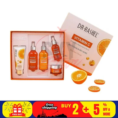 DR RASHEL Vitamin C Aufhellende & Anti-Aging Hautpflege SET 5 in 1 mit Box ~ NEU - Bild 1 von 4