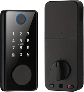 Teclado de huellas dactilares con perno de bloqueo automático código de acceso bloqueo electrónico inteligente, sin llave - Imagen 1 de 6