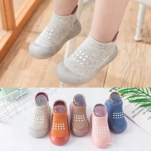 Children Sock Shoes Non-slip Floor Socks Boy Girl Soft Rubber Sole Shoes Toddler - Picture 1 of 16