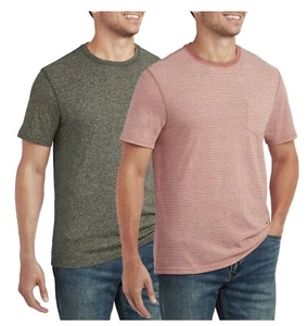 Member's Mark Men's 2-Pack Everyday Soft Wash Tee Red Gray XL New Short Sleeve - Picture 1 of 4