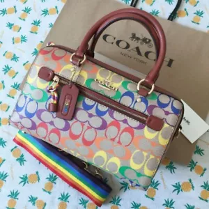 Coach Tasche C4396 Rainbow Signature Handtasche Schultertasche 2WAY Boston Bag Tasche JP - Bild 1 von 21