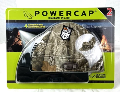 Realtree Edge Power Cap Headlamp in a Hat 2 Pack Camo/Black New - Image 1 of 4