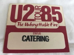 U2 The Unforgettable Fire Tour 85 backstage pass Catering personnel (RED PASS) - Picture 1 of 2