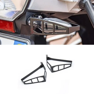 2 Stück Motorrad-Blinkerschutz aus Aluminium SCHWARZ LANGE BASIS - Bild 1 von 10