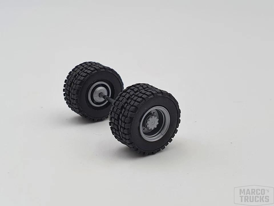 Herpa Geländerreifen Allradfelgen einteilig Antriebsachse 1x 054089 /HN2096-2
