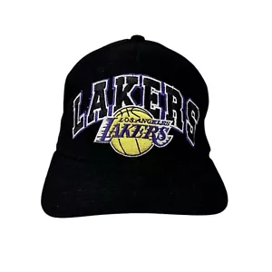 Vtg 90's Los Angeles LA Lakers Starter Wool Black Fitted Flex Hat Cap Rare - Picture 1 of 6