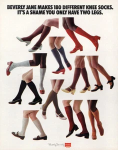 1969 Hanes Beverly Jane: Makes 180 Different Knee Socks Vintage Print Ad - Picture 1 of 1