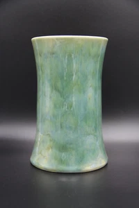 1927+ R. FOWLER LTD Mottled Teal Green Pottery Vase Made in Australia - Picture 1 of 7