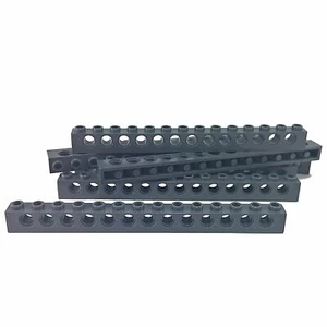 7 NEW LEGO Technic, Brick 1 x 14 with Holes dark bluish grey - Picture 1 of 1