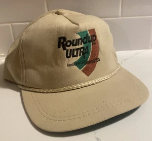 Vintage Roundup Ultra Hat Beige Adjustable Leather Strap back K Products USA - Picture 1 of 5