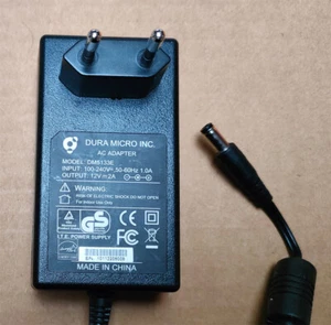 Fuente de alimentación 12V 2A Dura Micro Inc modelo DM5133E cargador cable de alimentación