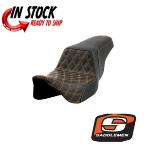 SADDLEMEN STEP UP GOLD FRONT LATTICE STITCH GELCORE 2008-23 HARLEY TOURING - Picture 1 of 3