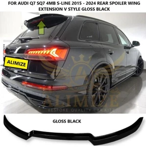 FÜR AUDI Q7 S LINE SQ7 4M 2015 - 2024 HECK SPOILER LIPPE VERLÄNGERUNG GLANZ SCHWARZ - Bild 1 von 13