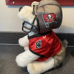 Build A Bear BABW Tampa Bay Buccaneers Football Outfit Husky Dog Plush - Picture 1 of 7