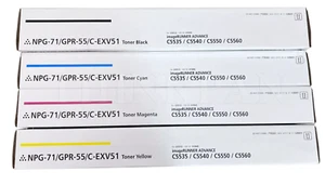 Compatible Toner set for Canon GPR-55/NPG-71 CMYK iR C5535 C5540 C5550 C5560 - Picture 1 of 4