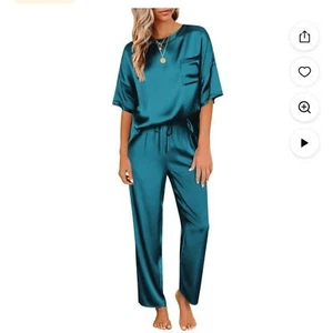 Womens Silk Satin Pajama Set L/XL - Picture 1 of 3